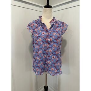 A.L.C. Silk Blend Flutter Sleeve Blouse